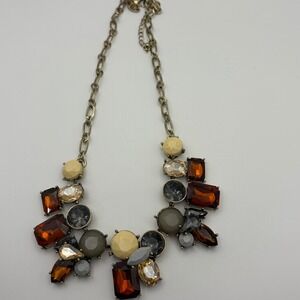 Charming Charlie Tortoise Brulee Chunky Crystal Bib Collar‎ Necklace Goth Fall